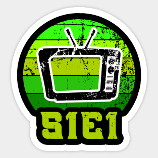 Green Retro Sticker